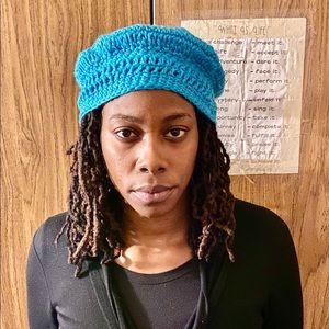 Hand knitted hat by Lydia Fludd